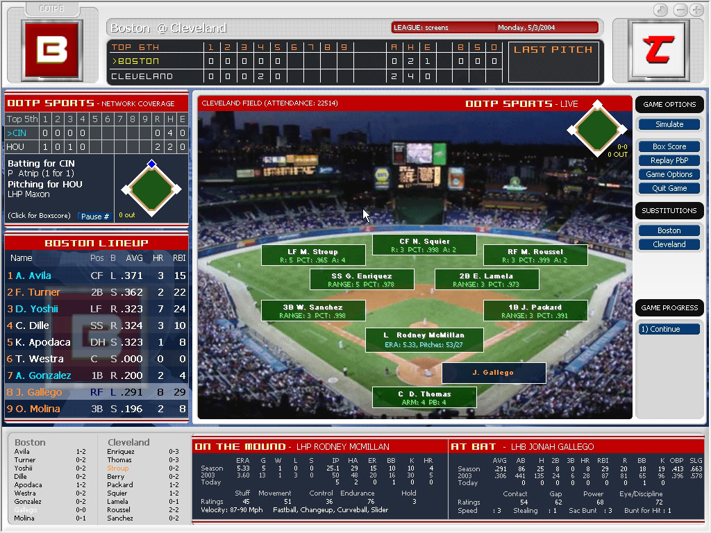 Screenshot of Out of the Park Baseball