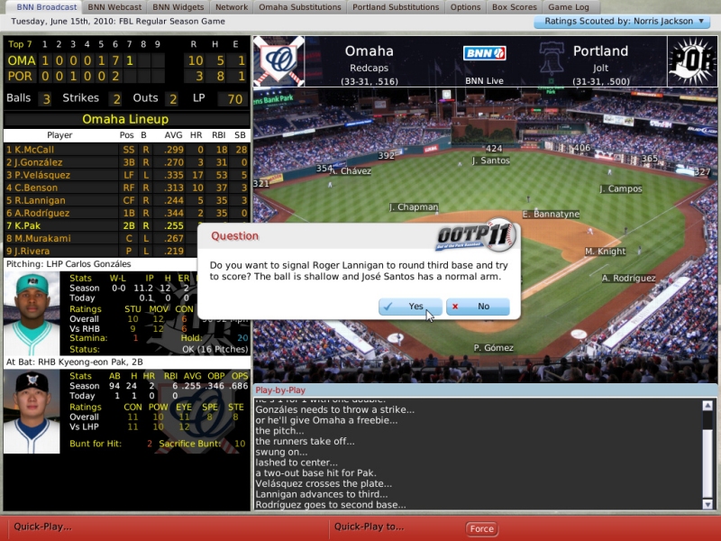 Screenshot of Out of the Park Baseball (Linux) Out of the Park Baseball (Linux) screenshot